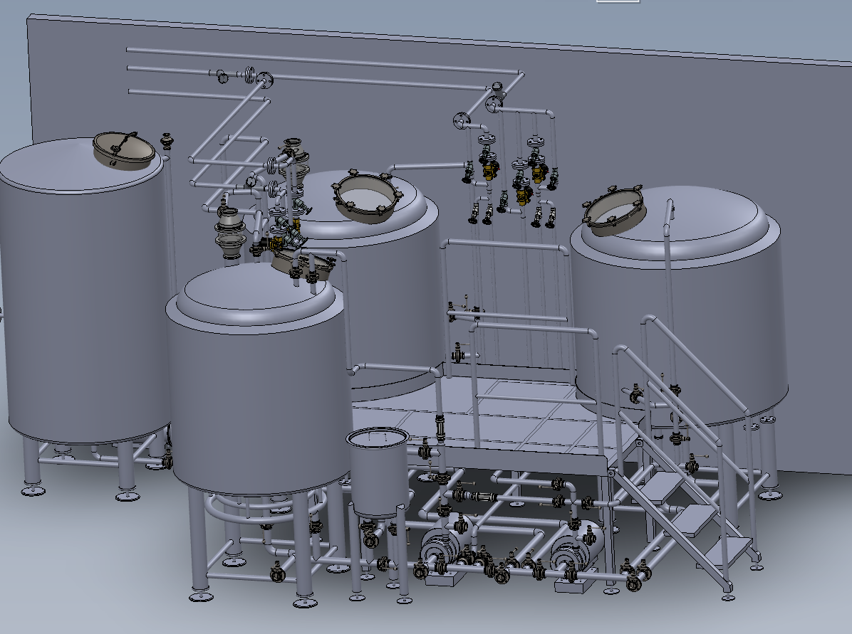 3D drawing of 1000l brewery 3D drawing of 1000l brewery