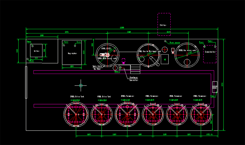 floor plan for 10bbl brewery equipment