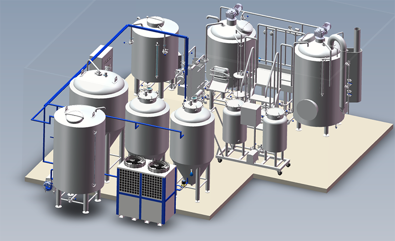 3D drawing for 400l brewery equipment (1)