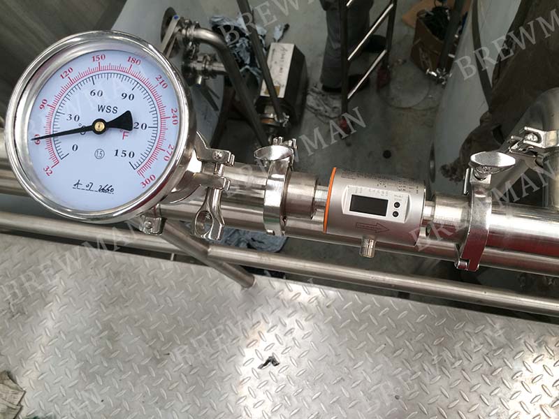 IFM brand flow meter for mashing water and sparging water